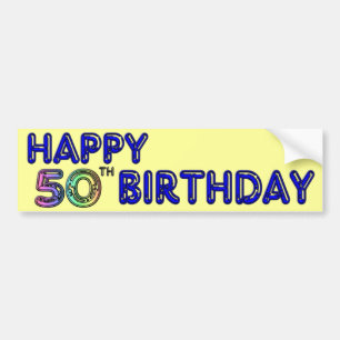 Autocollant De Voiture Cinquantième cadeaux d'anniversaire et habillemen