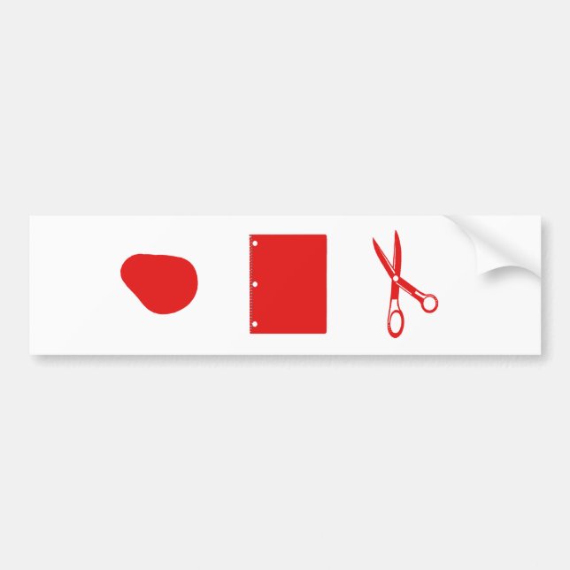 Autocollant De Voiture ciseaux de papier de roche (Devant)