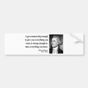 Autocollant De Voiture Citation 1B de Thomas Jefferson