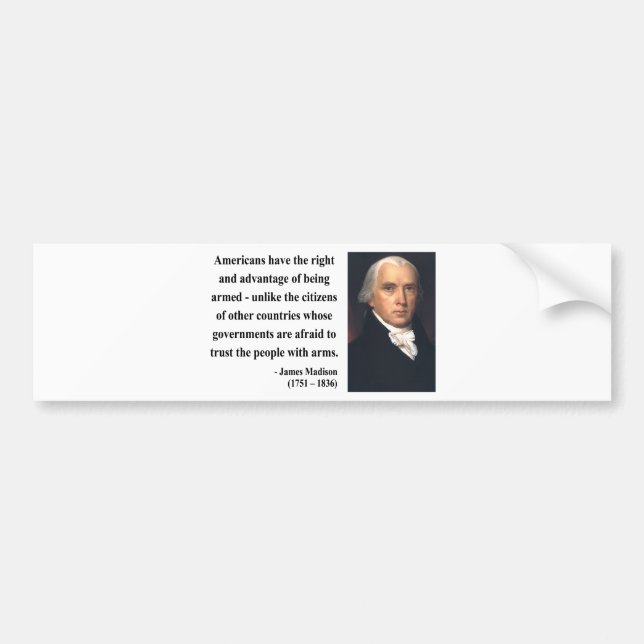 Autocollant De Voiture Citation 4b de James Madison (Devant)