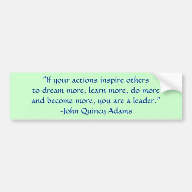 Autocollant De Voiture Citation de direction de John Quincy Adams (Devant)