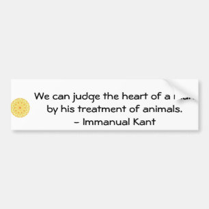 Autocollant De Voiture Citation de droits des animaux d'Immanual Kant