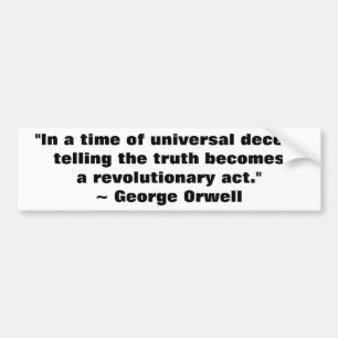 Autocollant De Voiture Citation de George Orwell Truth