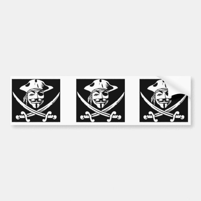 Autocollant De Voiture Citation de Goethe avec le pirate anonyme (Devant)