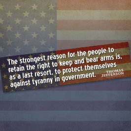 Autocollant De Voiture Citation de Jefferson : La raison la plus forte po