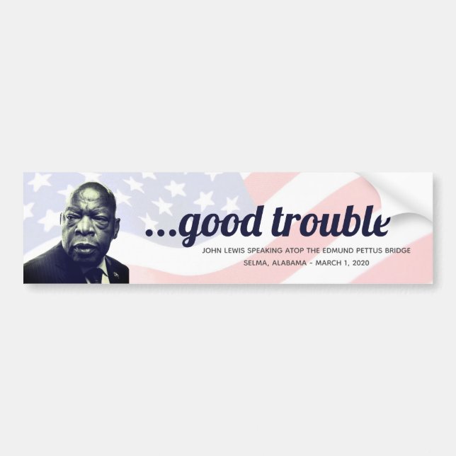 Autocollant De Voiture Citation de John Lewis 'Good Trouble' Edmund (Devant)