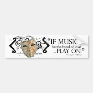 Autocollant De Voiture Citation de musique de douzième nuit