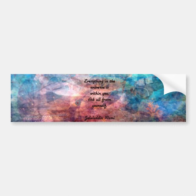 Autocollant De Voiture Citation De Rumi Sur L'Énergie Et L'Univers (Devant)