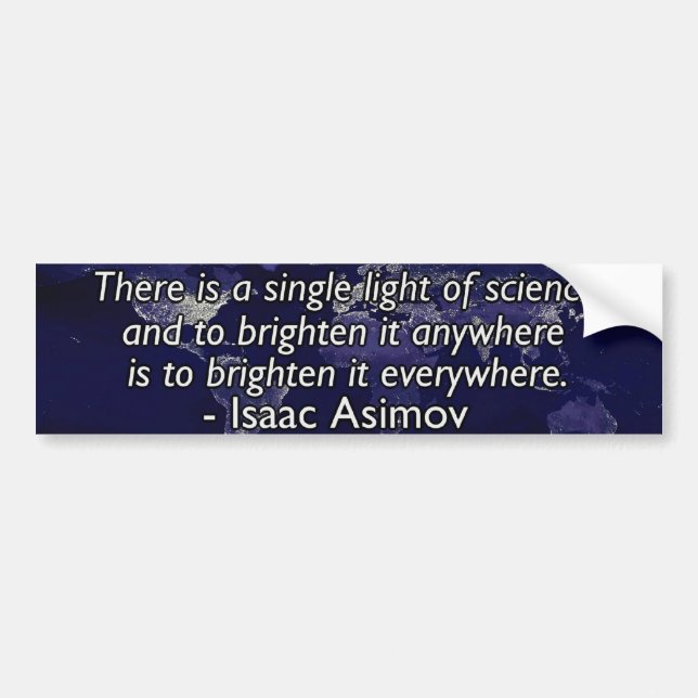 Autocollant De Voiture Citation d'Isaac Asimov (Devant)