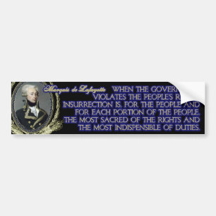 Autocollant De Voiture Citation du marquis De Lafayette sur