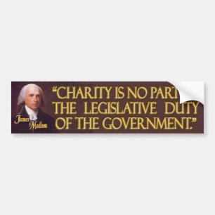 Autocollant De Voiture Citation du Président James Madison sur la charit
