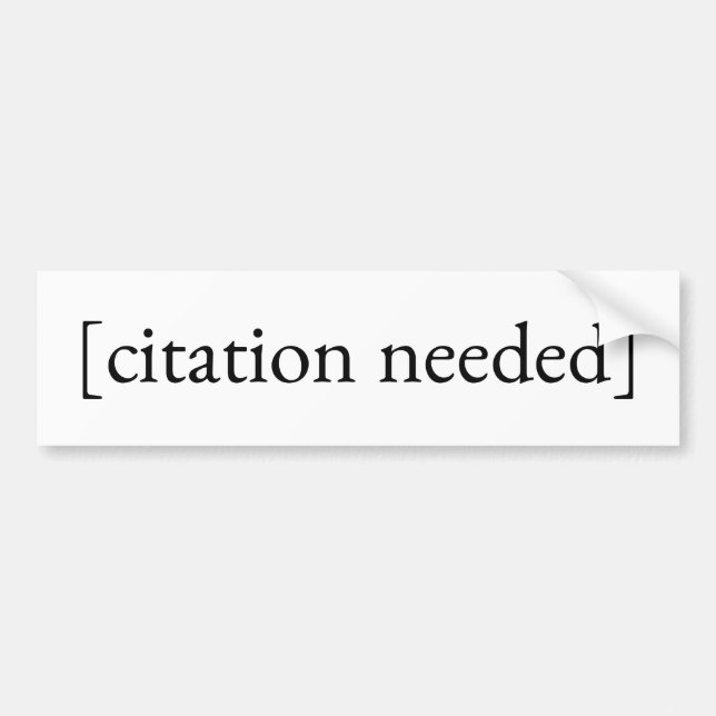 Autocollant De Voiture Citation nécessaire (Devant)