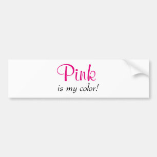 Autocollant De Voiture Citation Rose Féminin Est Ma Couleur
