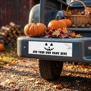 Autocollant De Voiture Citrouille Personnalisée Halloween Votre Nom