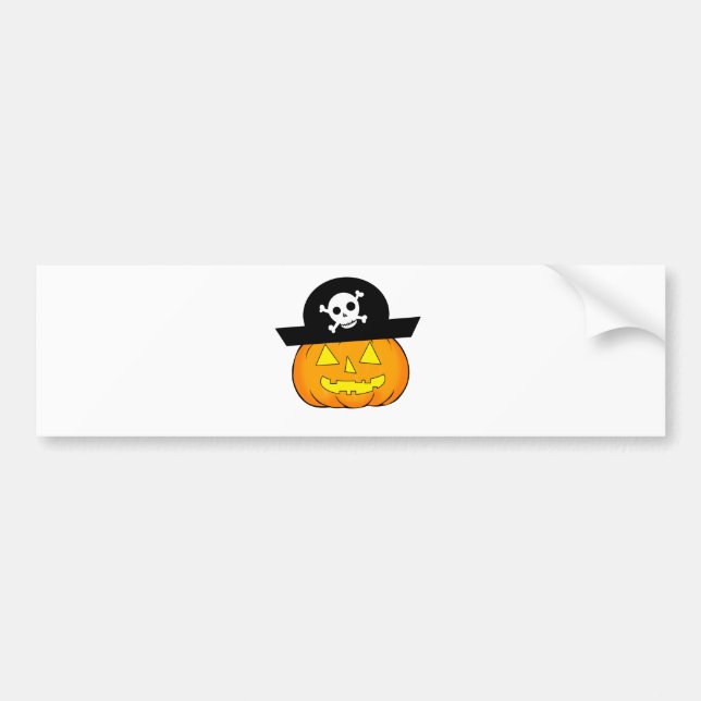 Autocollant De Voiture citrouille pirate (Devant)