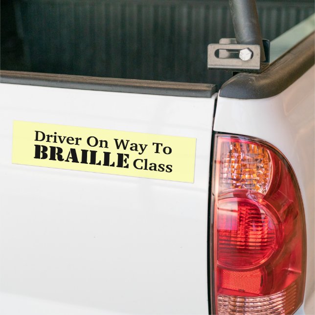 Autocollant De Voiture Classe en braille humoristique (Sur camion)