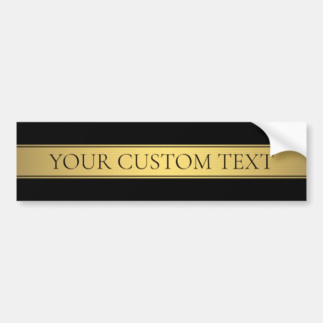 Autocollant De Voiture Classy Faux Gold Stripe & Black Arrière - plan ou  (Devant)