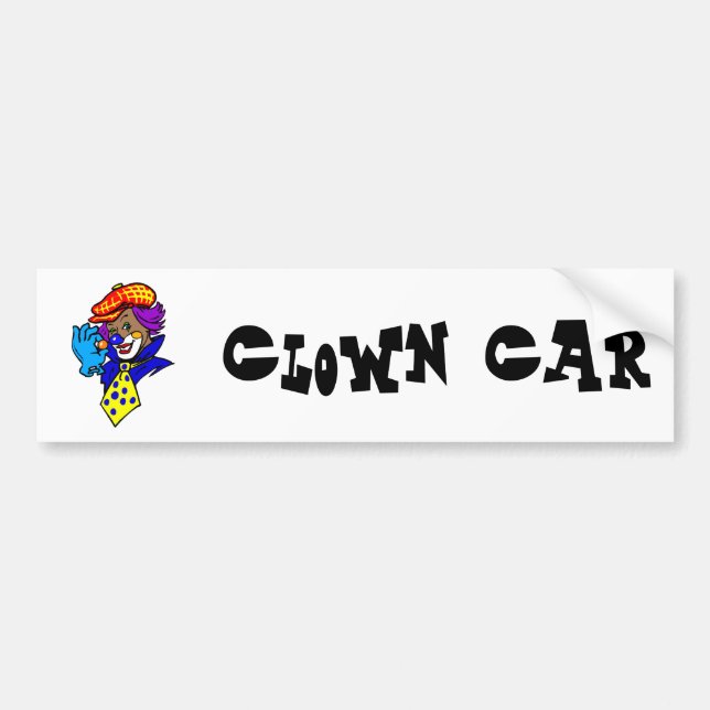 Autocollant De Voiture Cligner de l'oeil le clown avec du marbre (Devant)