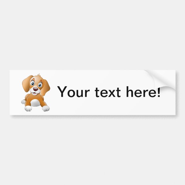 Autocollant De Voiture Clipart Brown de chien (Devant)