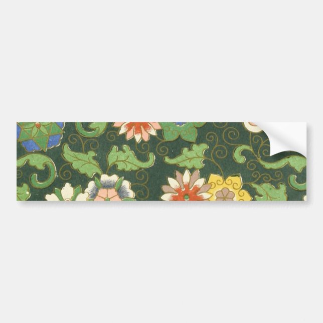 Autocollant De Voiture Cloisonne Chine Patter Asiatique Oriental (Devant)