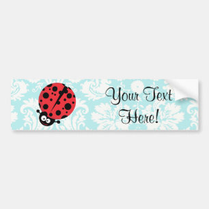 Autocollant De Voiture Coccinelle turquoise de motif de damassé