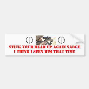 AUTOCOLLANT DE VOITURE COCHEZ VOTRE TÊTE À NOUVEAU SARGE