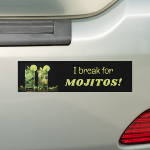 Autocollant De Voiture Cocktails Mojito Texte Personnalisé
