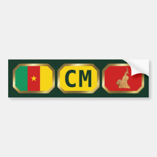Autocollant De Voiture Code de la carte du drapeau du Cameroun