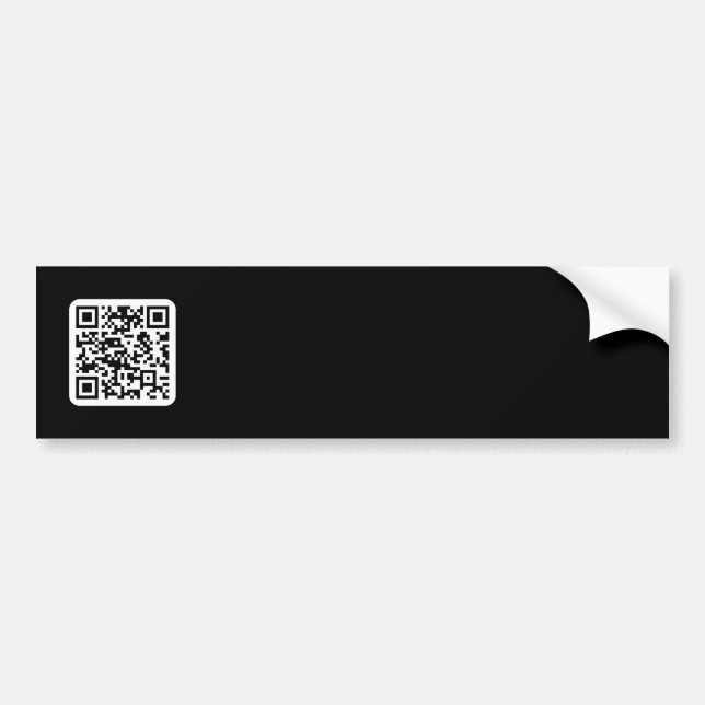 Autocollant De Voiture Code QR moderne éditable | Noir Blanc ou n'importe (Devant)