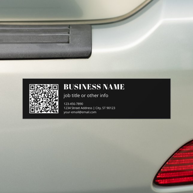 Autocollant De Voiture Code QR personnalisé & Texte rétro-moderne modifia (En voiture)