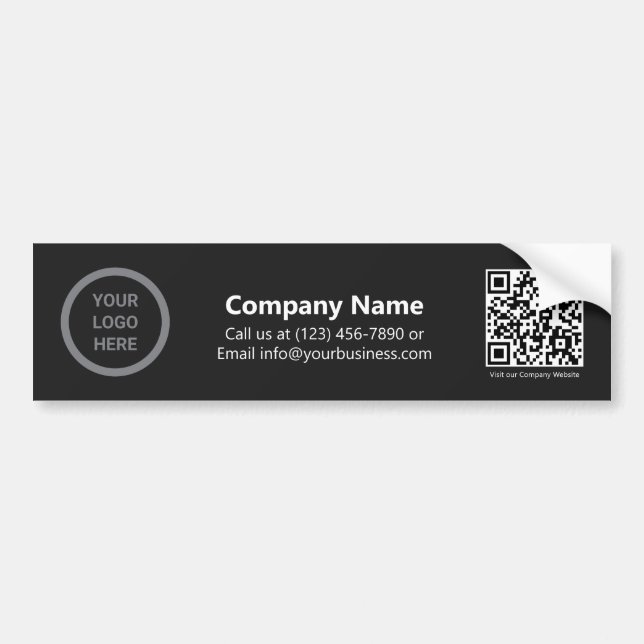 Autocollant De Voiture Code QR promotionnel du logo de l'entreprise Black (Devant)