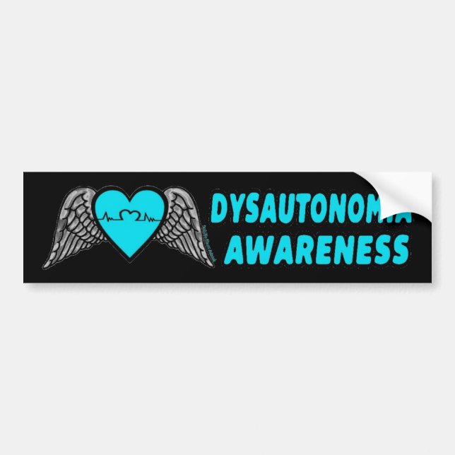 Autocollant De Voiture Coeur/ailes...Dysautonomie (Devant)