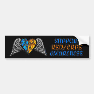 Autocollant De Voiture Coeur/ailes/incendie...RSD/CRPS