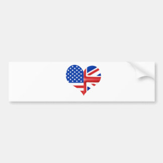 Autocollant De Voiture Coeur américain britannique