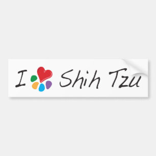 Autocollant De Voiture Coeur animal Shih Tzu de Lover_I