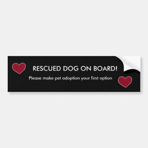 Autocollant De Voiture coeur, coeur, CHIEN SECOURU À BORD ! , Svp valeurs