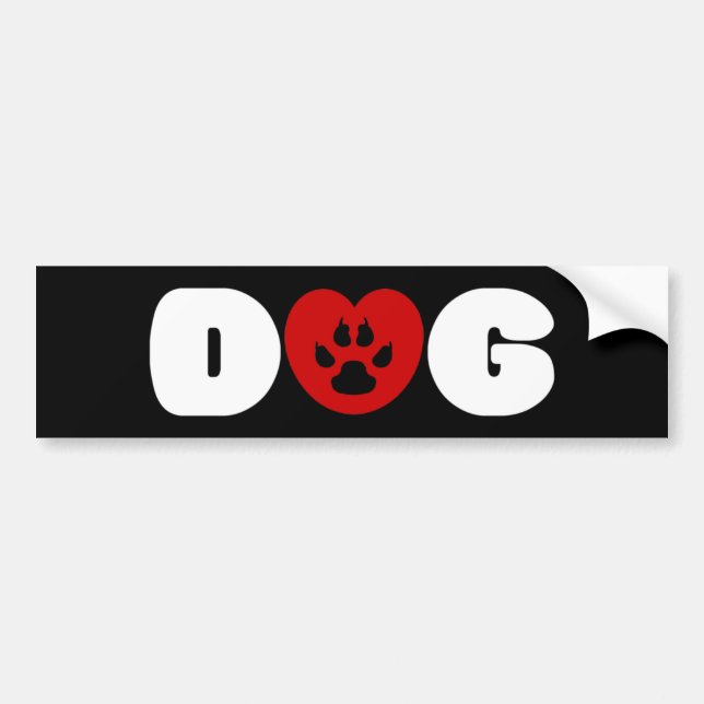 Autocollant De Voiture Coeur d'amour de chien (Devant)