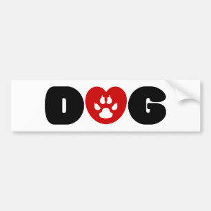 Autocollant De Voiture Coeur d'amour de chien