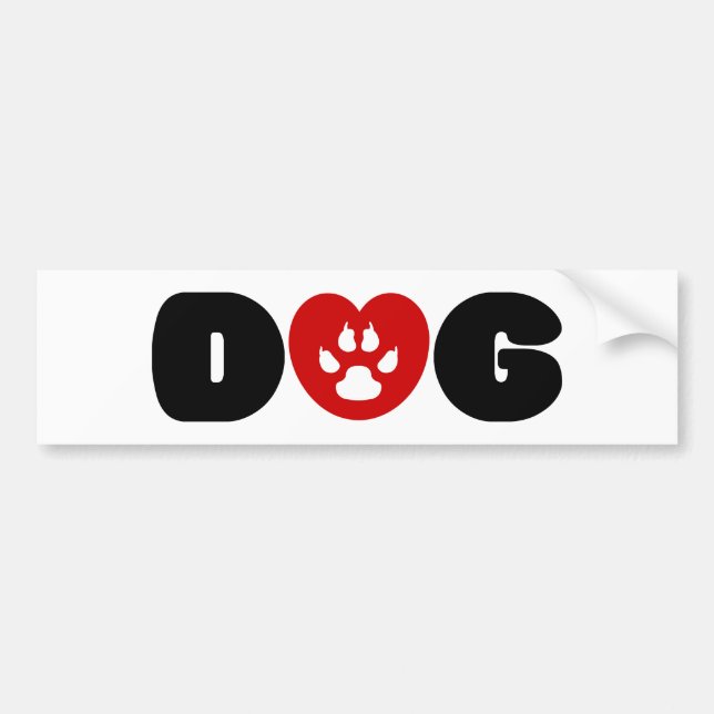 Autocollant De Voiture Coeur d'amour de chien (Devant)