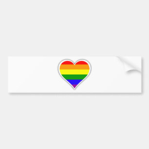 Autocollant De Voiture Coeur d'arc-en-ciel de gay pride