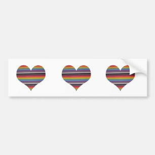 Autocollant De Voiture Coeur de câble de ruban arc-en-ciel