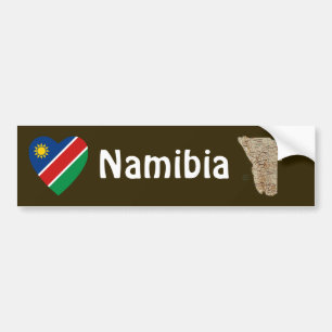Autocollant De Voiture Coeur de drapeau de la Namibie + Adhésif pour