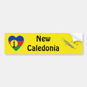 Autocollant De Voiture Coeur de drapeau de la Nouvelle-Calédonie +