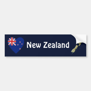 Autocollant De Voiture Coeur de drapeau de la Nouvelle Zélande + Adhési