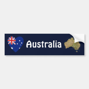 Autocollant De Voiture Coeur de drapeau de l'Australie + Adhésif pour