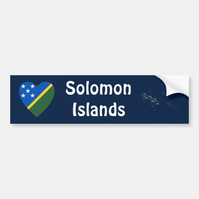 Autocollant De Voiture Coeur de drapeau d'îles Salomon + Adhésif pour (Devant)