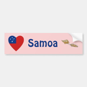 Autocollant De Voiture Coeur de drapeau du Samoa + Adhésif pour
