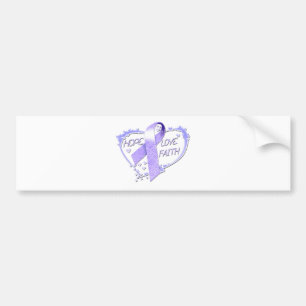 Autocollant De Voiture Coeur de foi d'amour d'espoir (pourpre)