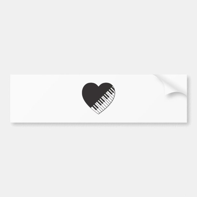Autocollant De Voiture Coeur de piano (Devant)