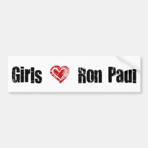 Autocollant De Voiture Coeur de Ron Paul d'amour de filles
